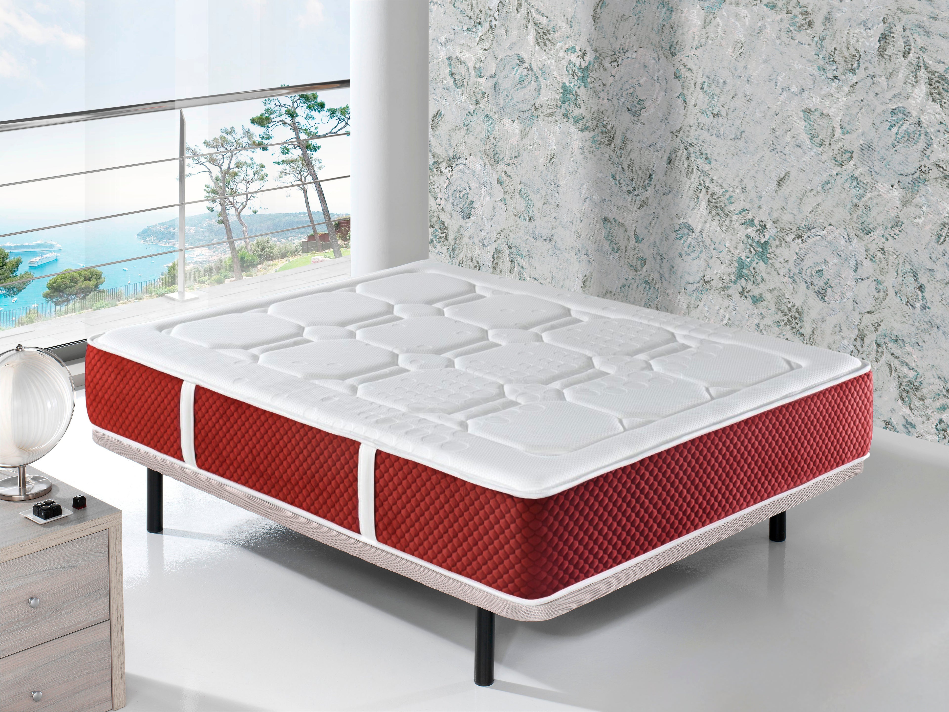 Colchón ROJO muelles ensacados 30cm Doble cara