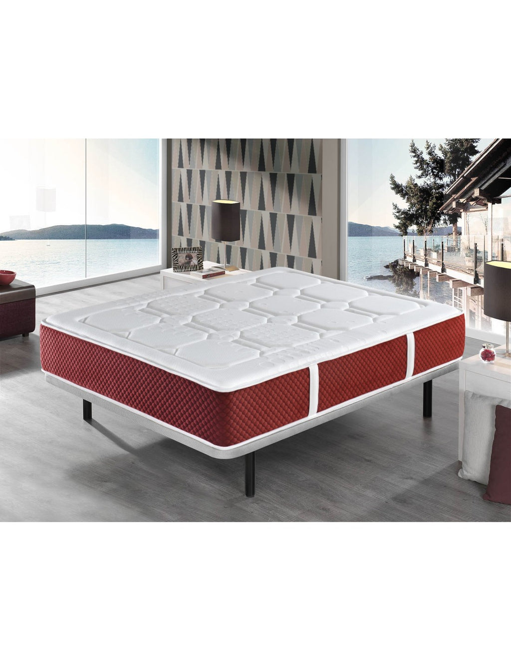 Colchón ROJO muelles ensacados 30cm Doble cara